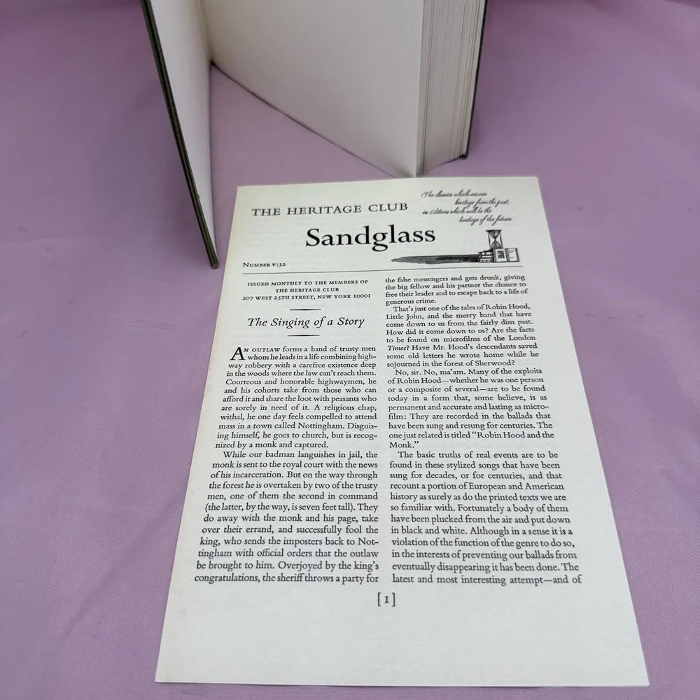 VTG Heritage Press Book of Ballads 1967 w/ Slipcase & Sandglass
